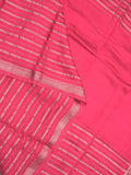 Dola silk fancy saree pink color allover zari weaves & small kaddi border with short pallu and running blouse