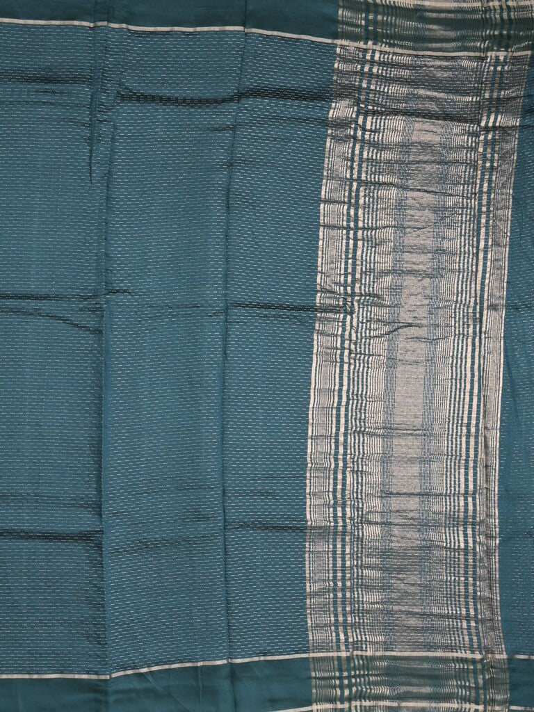 Dola silk fancy saree navy blue color allover zari weaves & small kaddi border with short pallu and running blouse