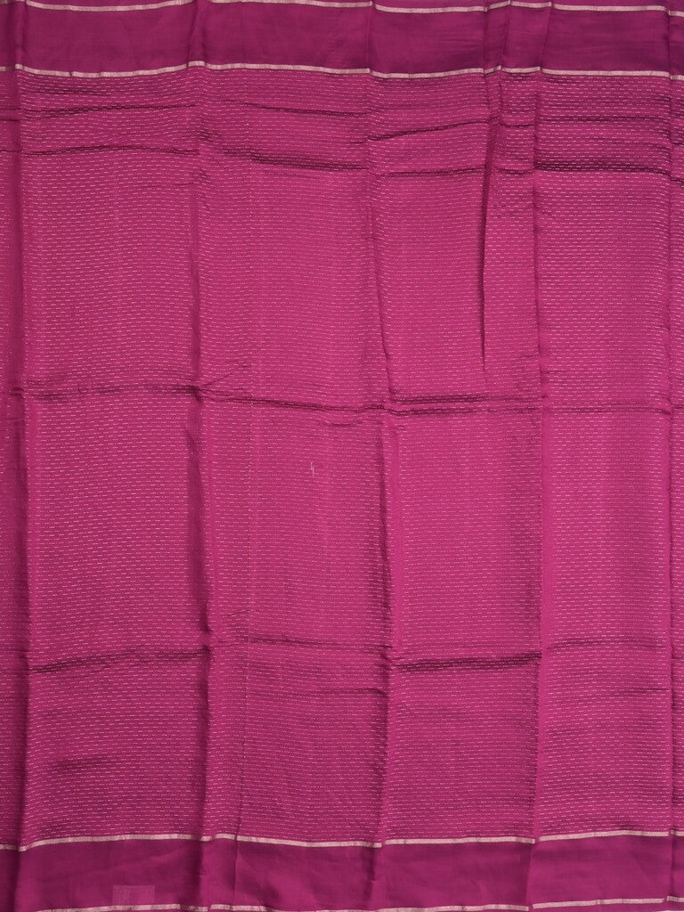 Dola silk fancy saree magenta color allover zari weaves & small kaddi border with short pallu and running blouse