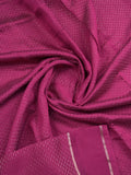 Dola silk fancy saree magenta color allover zari weaves & small kaddi border with short pallu and running blouse