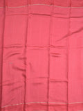 Dola silk fancy saree rose pink color allover zari weaves & small kaddi border with short pallu and running blouse