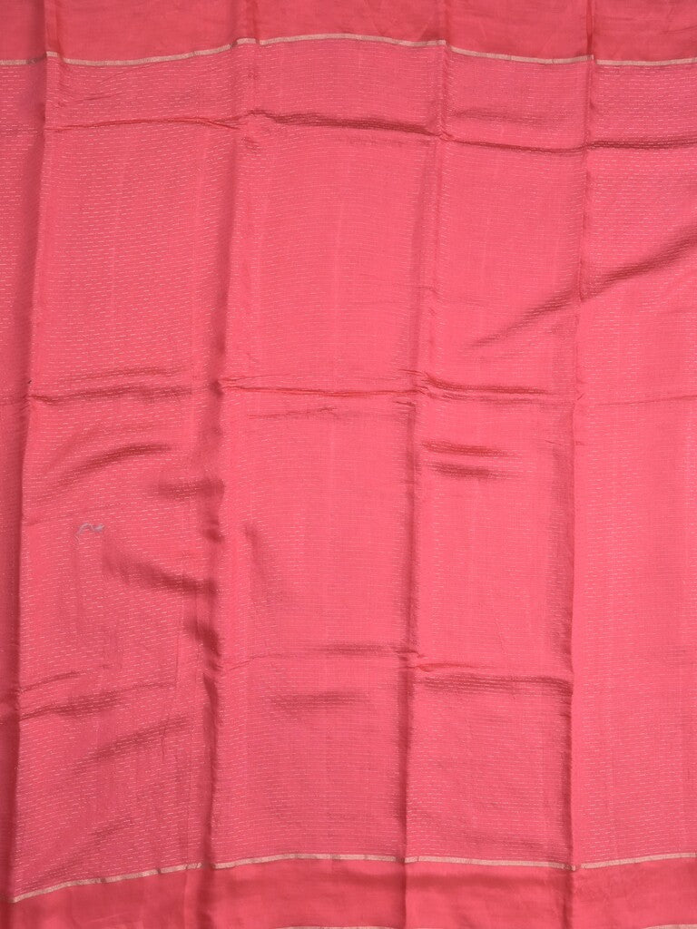 Dola silk fancy saree rose pink color allover zari weaves & small kaddi border with short pallu and running blouse