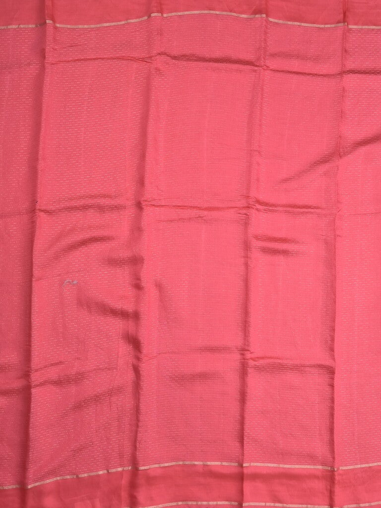 Dola silk fancy saree rose pink color allover zari weaves & small kaddi border with short pallu and running blouse