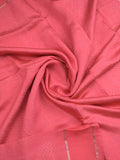 Dola silk fancy saree rose pink color allover zari weaves & small kaddi border with short pallu and running blouse