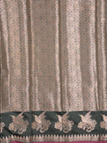 Chanderi fancy saree dark grey color allover zari motifs & small zari border with zari pallu and brocade blouse