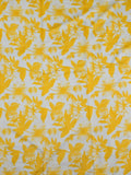 Mulberry silk fabric yellow and white color with allover floral prints