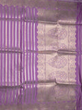 Banaras fancy saree lavender color allover zari weaves & zari border with rich pallu and plain blouse