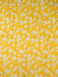 Mulberry silk fabric white and yellow color with allover floral prints