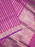 Banaras fancy saree purple color allover zari weaves & zari border with rich pallu and plain blouse