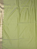 Banaras fancy saree pista green color allover zari weaves & zari border with rich pallu and plain blouse