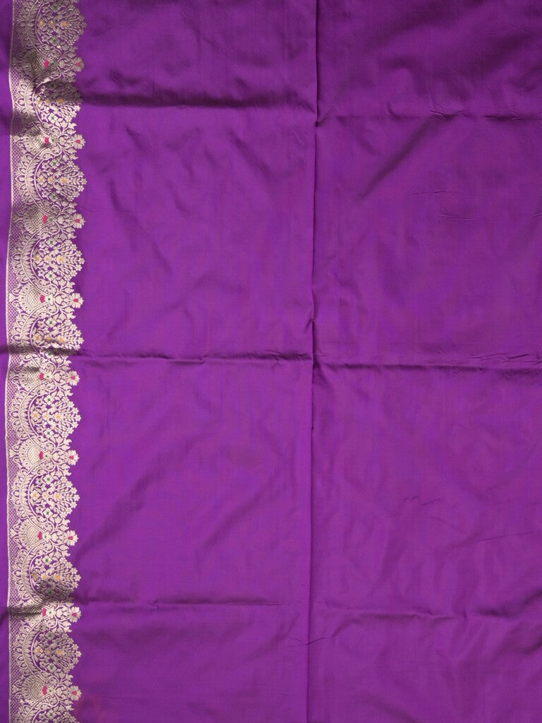 Banaras fancy saree violet color allover zari weaves & zari border with rich pallu and plain blouse