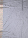 Banaras fancy saree grey color allover zari weaves & zari border with rich pallu and plain blouse