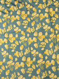 Mulberry silk fabric grey and yellow color with allover floral prints