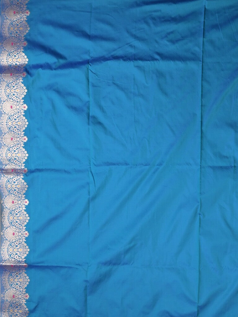 Banaras fancy saree royal blue color allover zari weaves & zari border with rich pallu and plain blouse