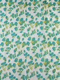 Mulberry silk fabric white and sky blue color with allover floral prints