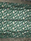 Banaras fancy saree bottle green color allover zari weaves & zari border with rich pallu and plain blouse