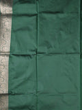 Banaras fancy saree bottle green color allover zari weaves & zari border with rich pallu and plain blouse