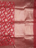 Banaras fancy saree red color allover zari weaves & zari border with rich pallu and plain blouse