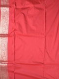 Banaras fancy saree red color allover zari weaves & zari border with rich pallu and plain blouse