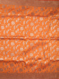 Banaras fancy saree orange color allover zari weaves & zari border with rich pallu and plain blouse