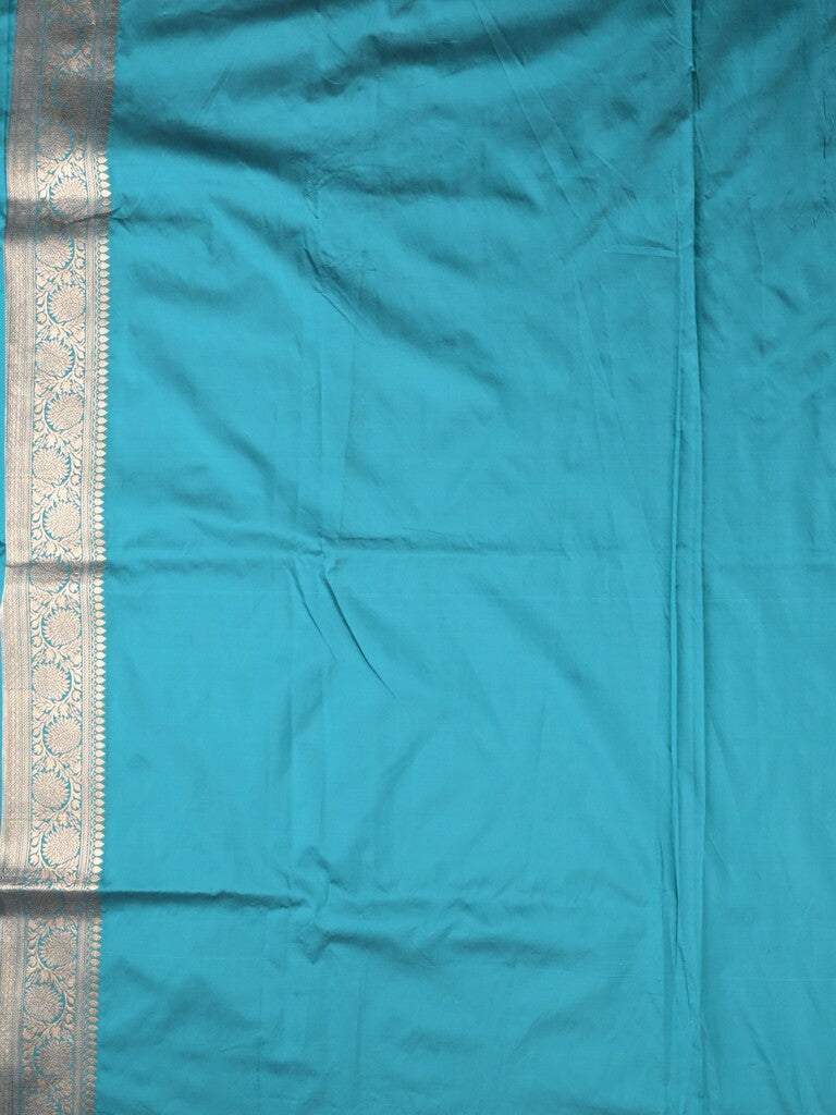 Banaras fancy saree sky blue color allover zari weaves & zari border with rich pallu and plain blouse