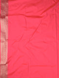 Banaras fancy saree coral pink color allover zari weaves & zari border with rich pallu and plain blouse