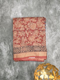 Maheshwari fancy saree red color allover prints & small zari border with printed pallu and printed blouse