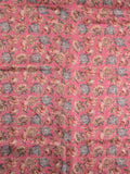 Tussar fancy saree light pink color allover prints & printed border with printed pallu and contrast printed blouse