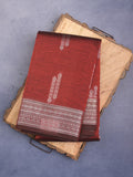 Mangalagiri fancy saree maroon color allover zari weaves & zari border with rich pallu and plain blouse