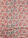 Tussar fancy saree dark peach color allover prints & printed border with printed pallu and contrast printed blouse