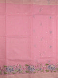 Kota fancy saree light pink color allover zari motifs & fancy zari border with running pallu and attached self blouse