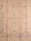 Kota fancy saree beige color allover zari motifs & fancy zari border with running pallu and attached self blouse