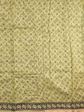 Maheshwari fancy saree olive green color allover prints & small zari border with printed pallu and printed blouse