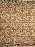 Maheshwari fancy saree maroon color allover prints & small zari border with printed pallu and printed blouse