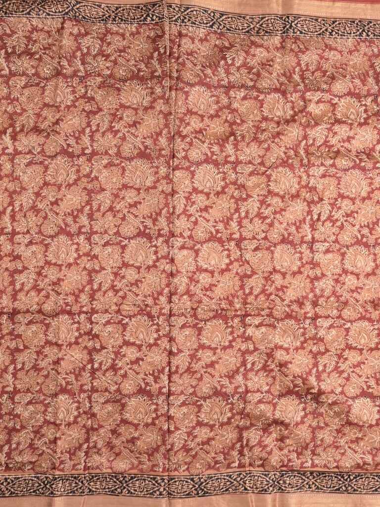 Maheshwari fancy saree red color allover prints & small zari border with printed pallu and printed blouse