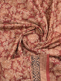 Maheshwari fancy saree red color allover prints & small zari border with printed pallu and printed blouse
