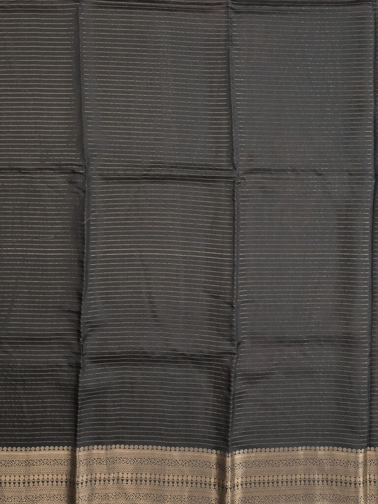 Maheshwari fancy saree black color allover prints & zari border with short zari pallu and plain blouse