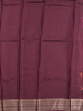 Maheshwari fancy saree wine color allover prints & zari border with short zari pallu and plain blouse