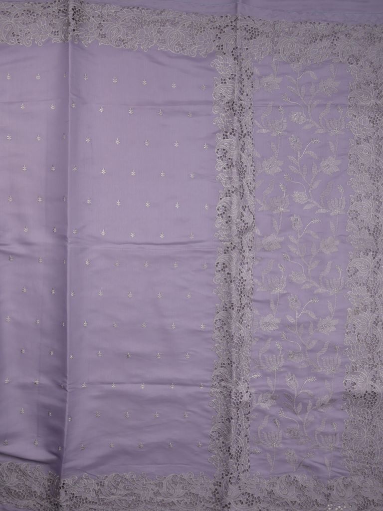 Tussar fancy saree lavender color allover thread weaving butis & fancy border with running pallu and blouse