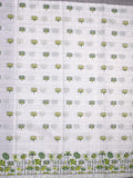 Mangalagiri cotton saree white color allover motifs & small border with contrast pallu and attached plain blouse