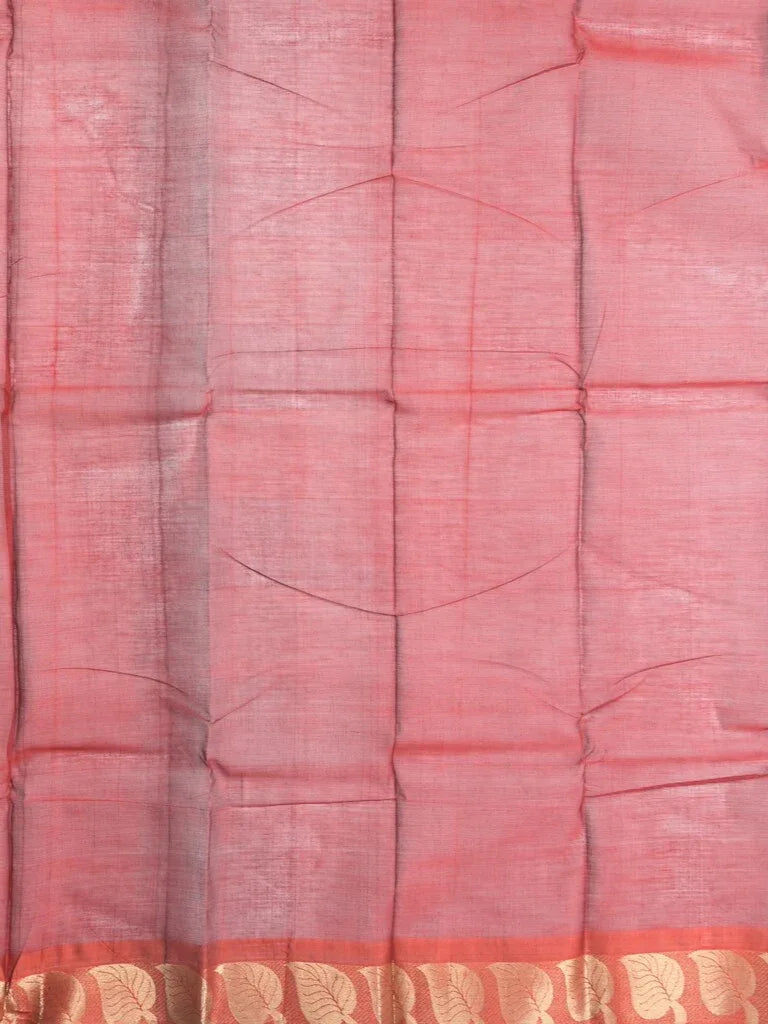 Dhaka cotton saree royal blue color allover plain & small border with contrast pallu and attached plain blouse