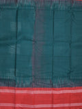 Dhaka cotton saree peacock blue color allover weaves & kaddi border with contrast pallu and attached plain blouse