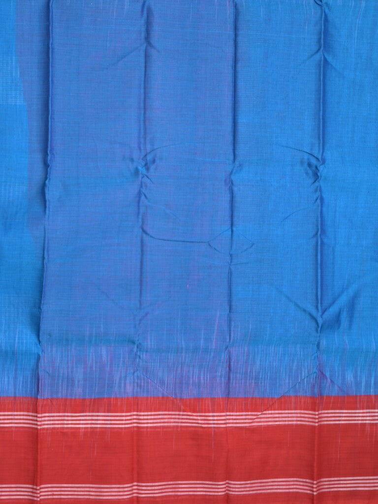 Dhaka cotton saree sky blue color allover weaves & kaddi border with contrast pallu and attached plain blouse