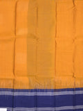 Dhaka cotton saree golden yellow color allover weaves & kaddi border with contrast pallu and attached plain blouse