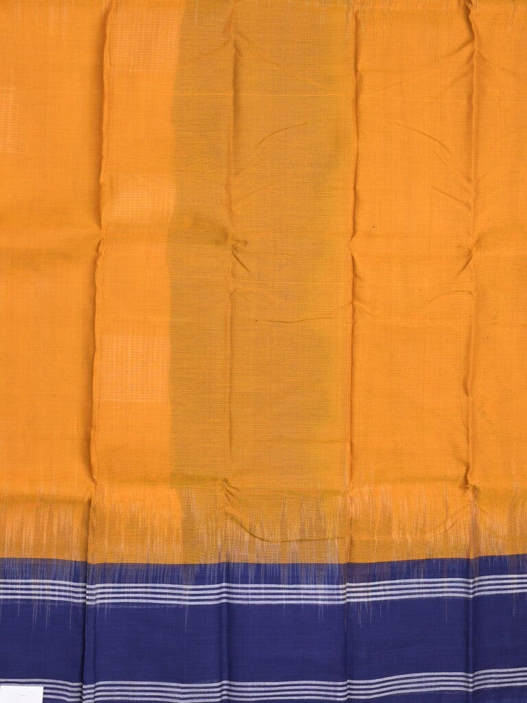 Dhaka cotton saree golden yellow color allover weaves & kaddi border with contrast pallu and attached plain blouse
