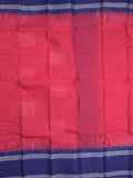 Dhaka cotton saree cherry pink color allover weaves & kaddi border with contrast pallu and attached plain blouse