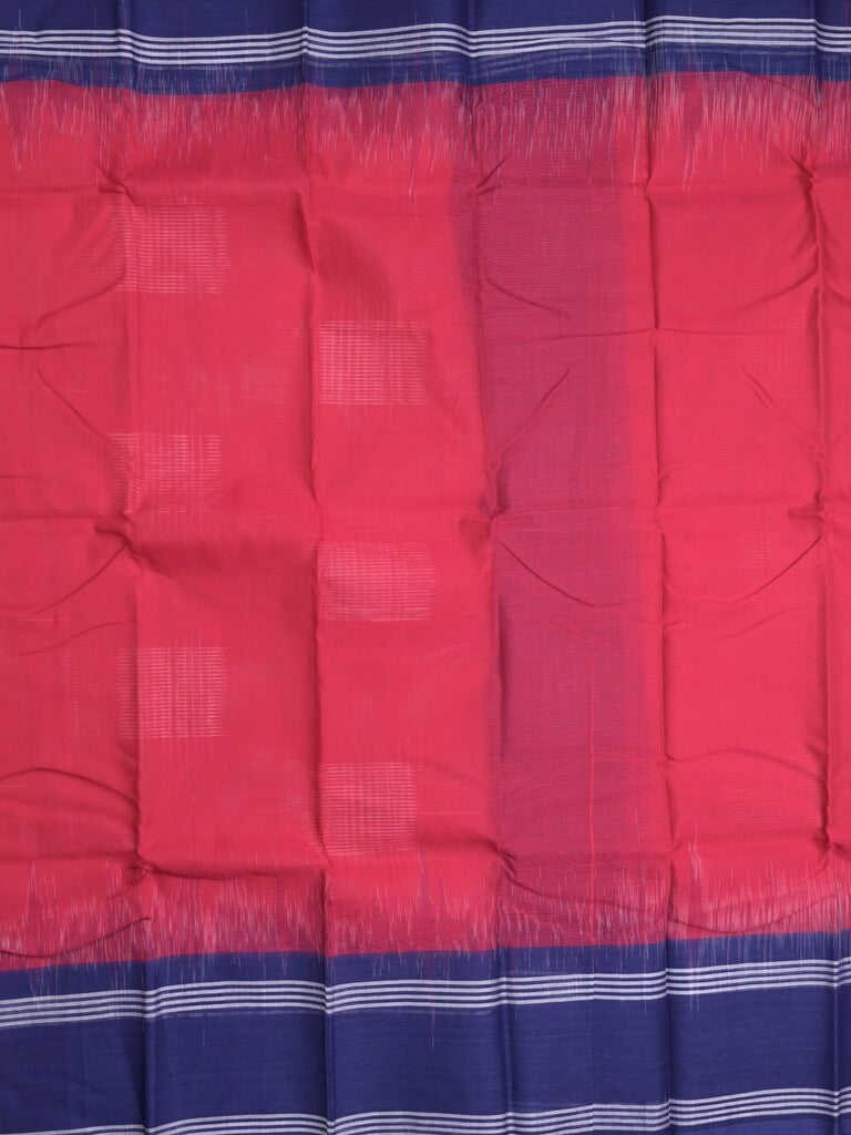 Dhaka cotton saree cherry pink color allover weaves & kaddi border with contrast pallu and attached plain blouse