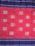 Dhaka cotton saree cherry pink color allover weaves & kaddi border with contrast pallu and attached plain blouse