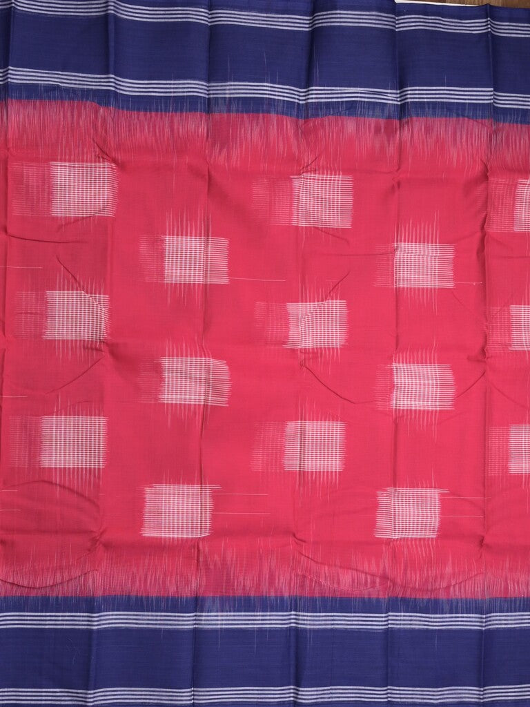 Dhaka cotton saree cherry pink color allover weaves & kaddi border with contrast pallu and attached plain blouse