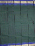 Dhaka cotton saree black color allover checks & temple border with contrast pallu and running blouse